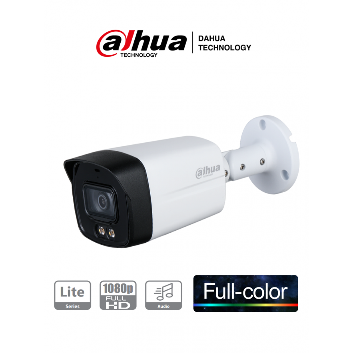 Camera Supraveghere Video Dahua 2MP, IR 40m, lentila 3.6mm, Full Color, Audio, Starlight WDR, seria Lite