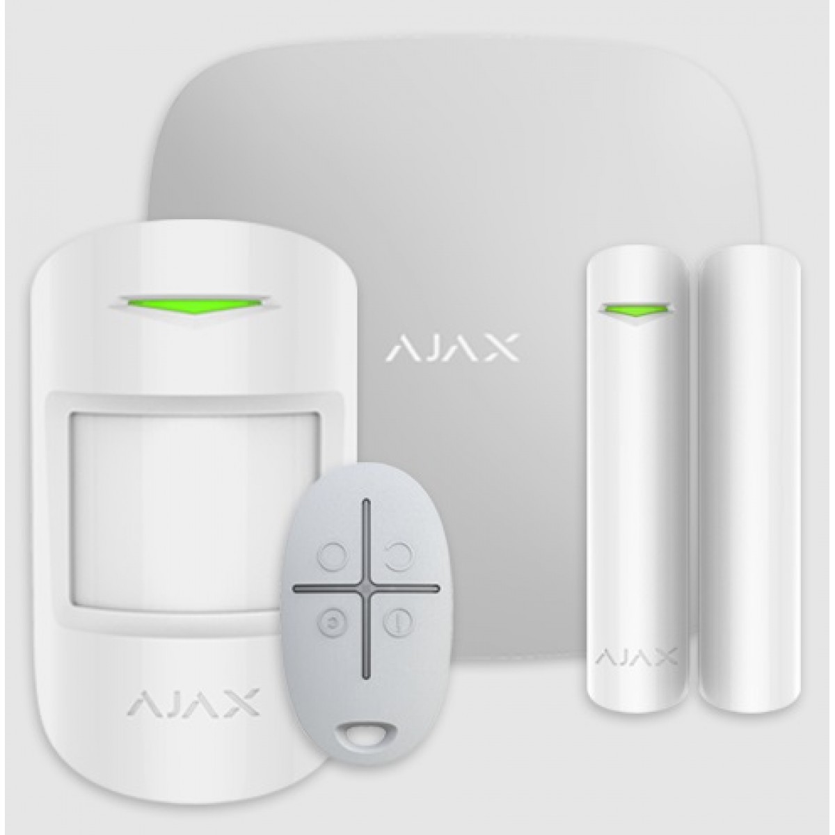 Kit alarma StarterKit Plus, wireless, LAN + 2G/3G + Wi-Fi, alb - AJAX