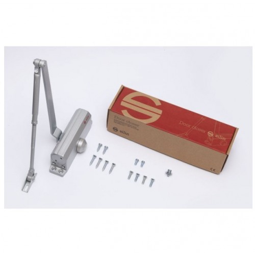 Amortizor hidraulic cu brat pentru usi 40-65kg Argintiu