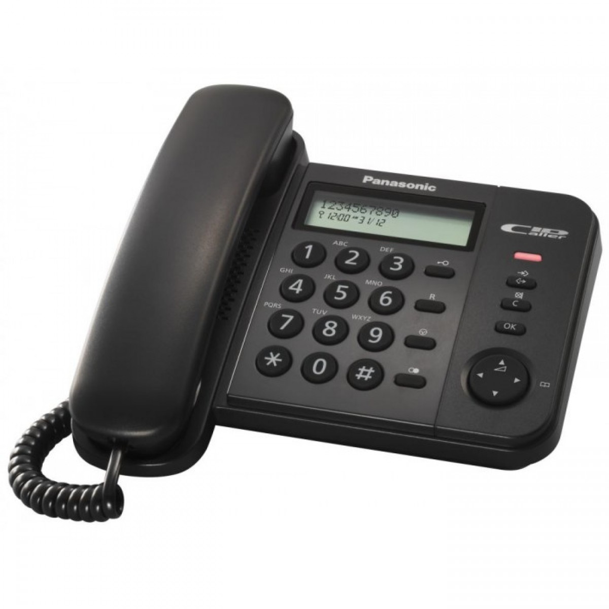 Telefon analogic cu fir alb negru Panasonic cu caller ID