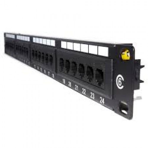 Patch panel 19" 24 port Ecranat Cat 5e