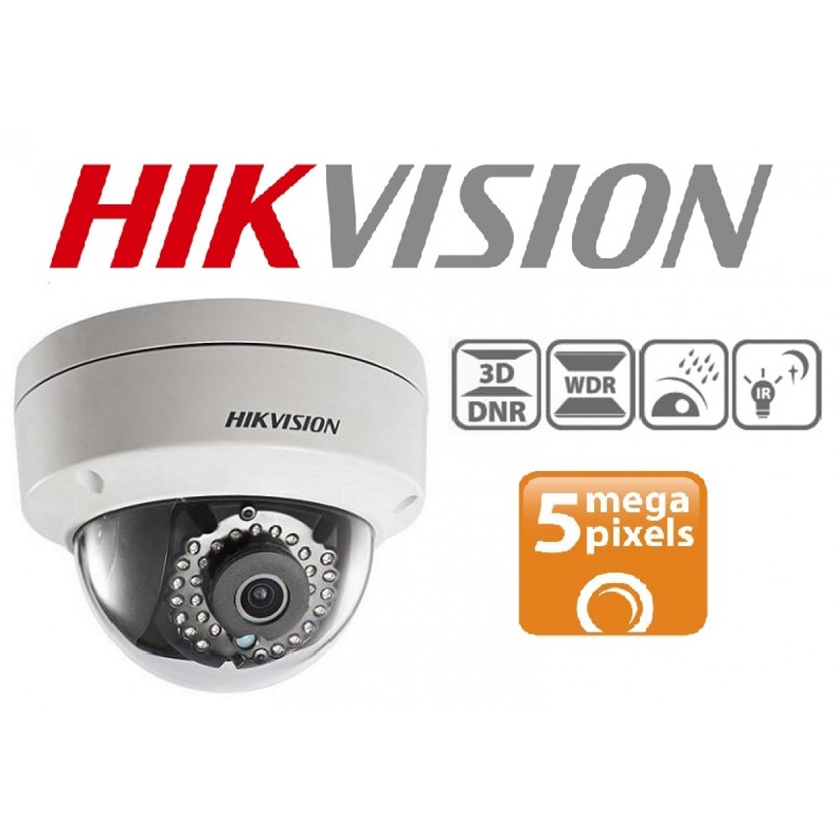 Dome IP Exterior 5Mpx Lentila Fixa 4mm Hikvision