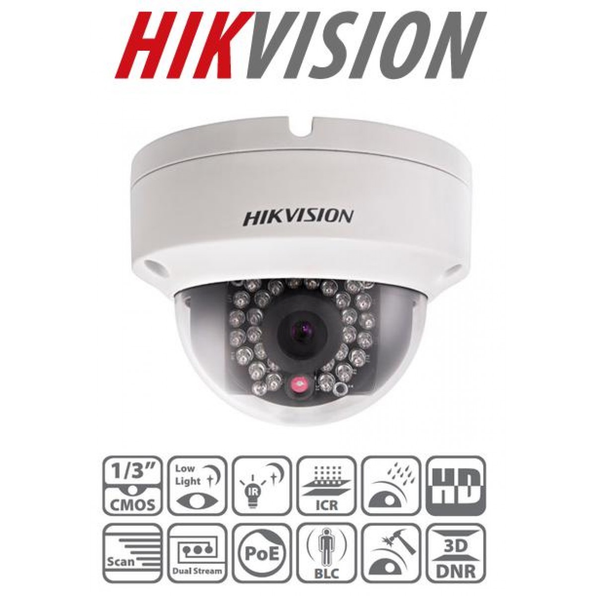 Camera wifi Dome IP 2 Mpx IR 30m Lentila 2.8mm Antivandal Hikvsion