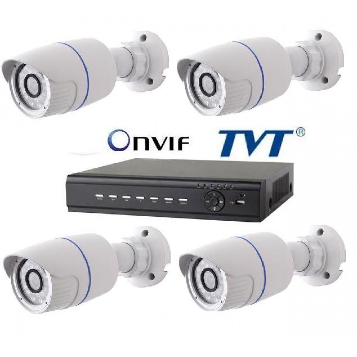 Kit Nvr 4 canale 4 Camere Exterior Ip megapixel 
