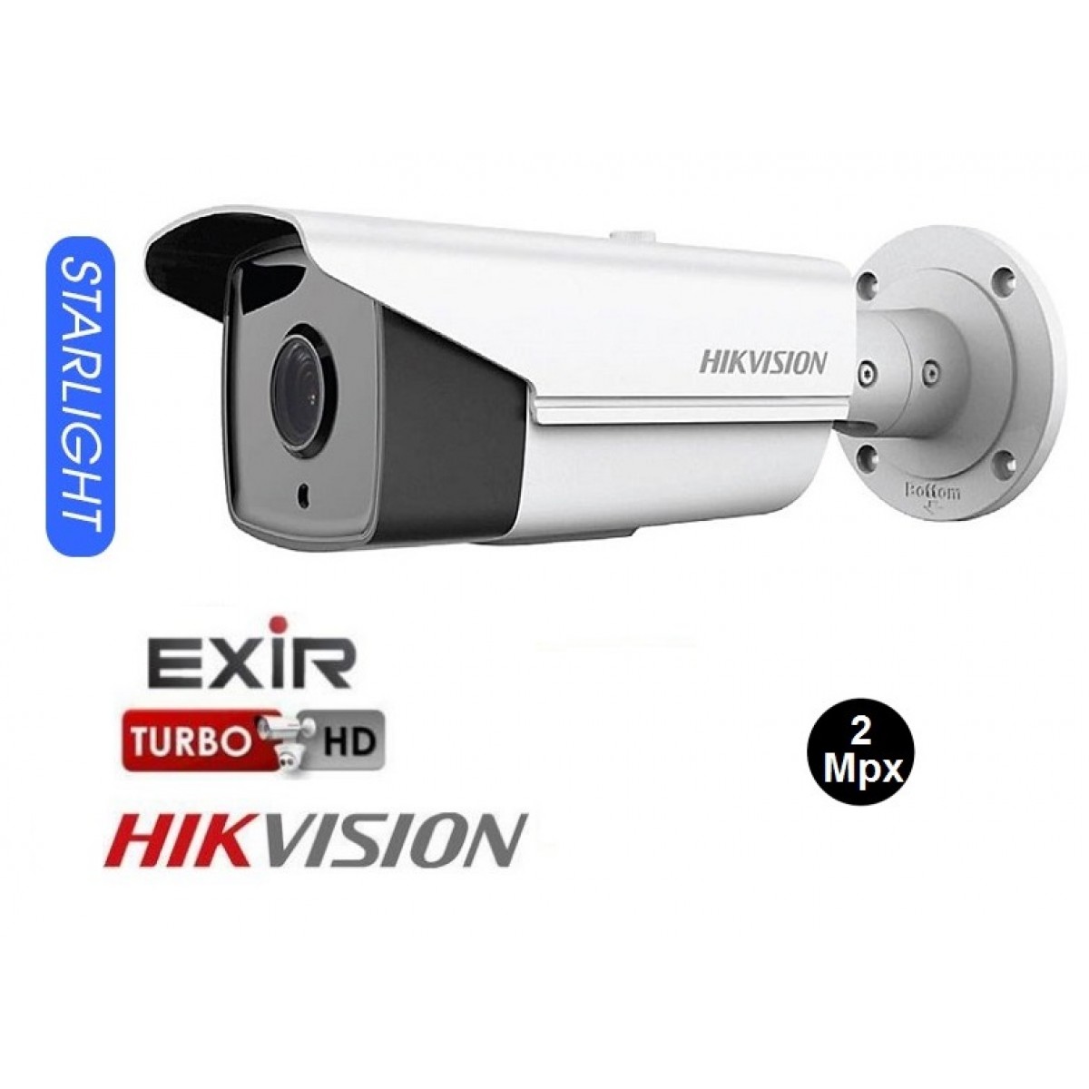 Bullet TurboHD IR 80m 2Mpx Lentila 3.6mm Hikvision Starlight