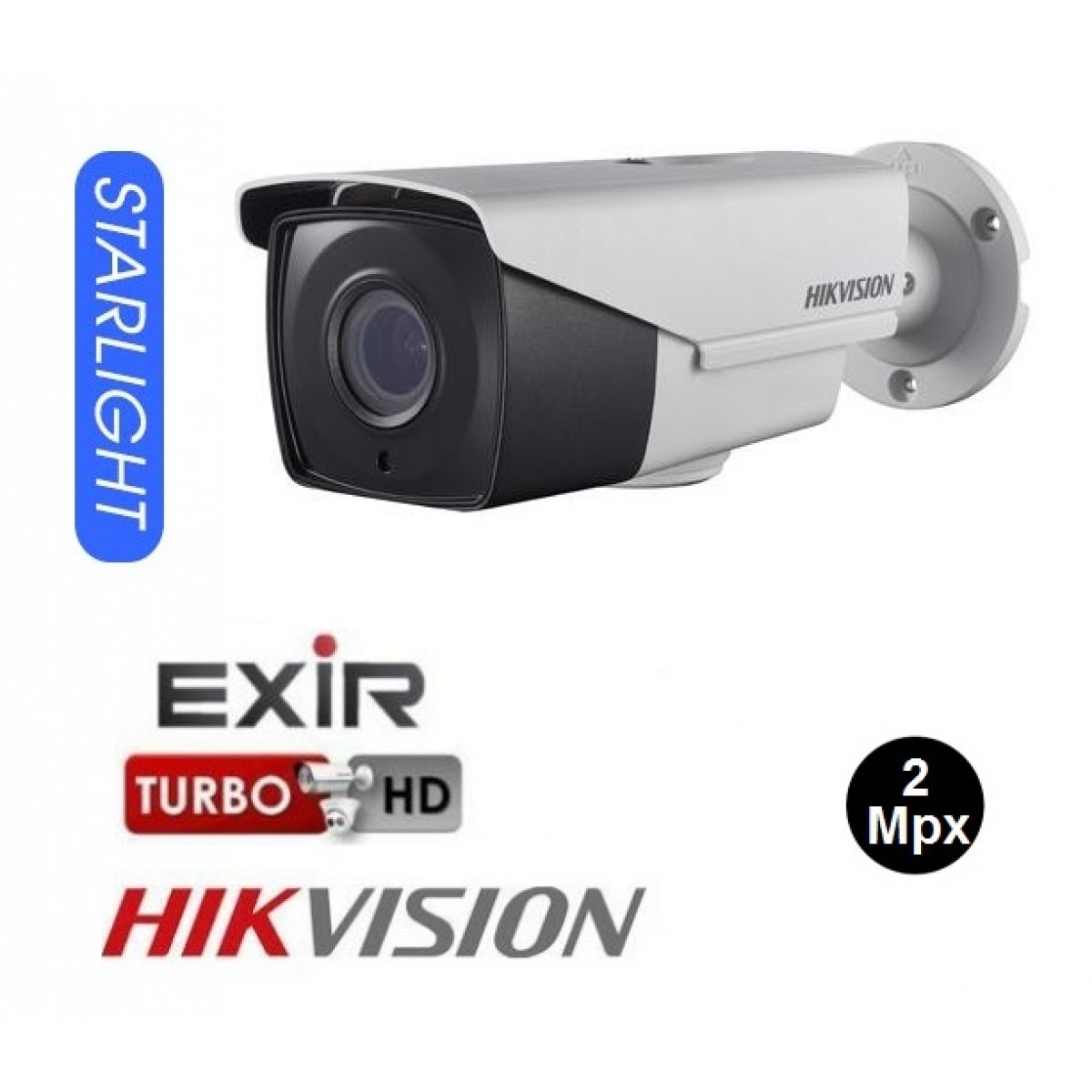  Bullet TurboHD IR 40m 2Mpx Varifocal 2.8-12mm Hikvision Starlight