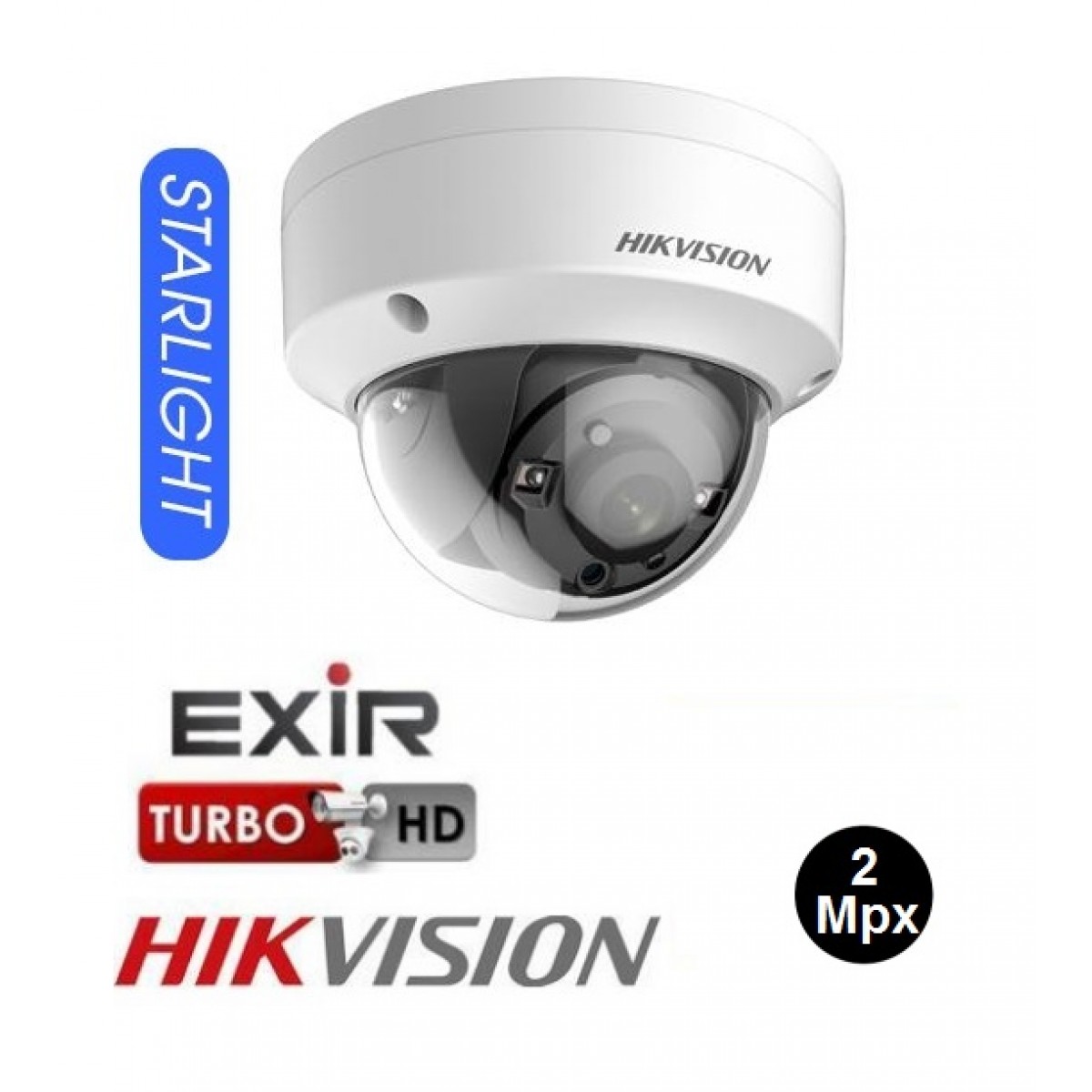Dome Exterior Antivandal IR 30m 5Mpx Lentila 2.8mm Hikvision Starlight