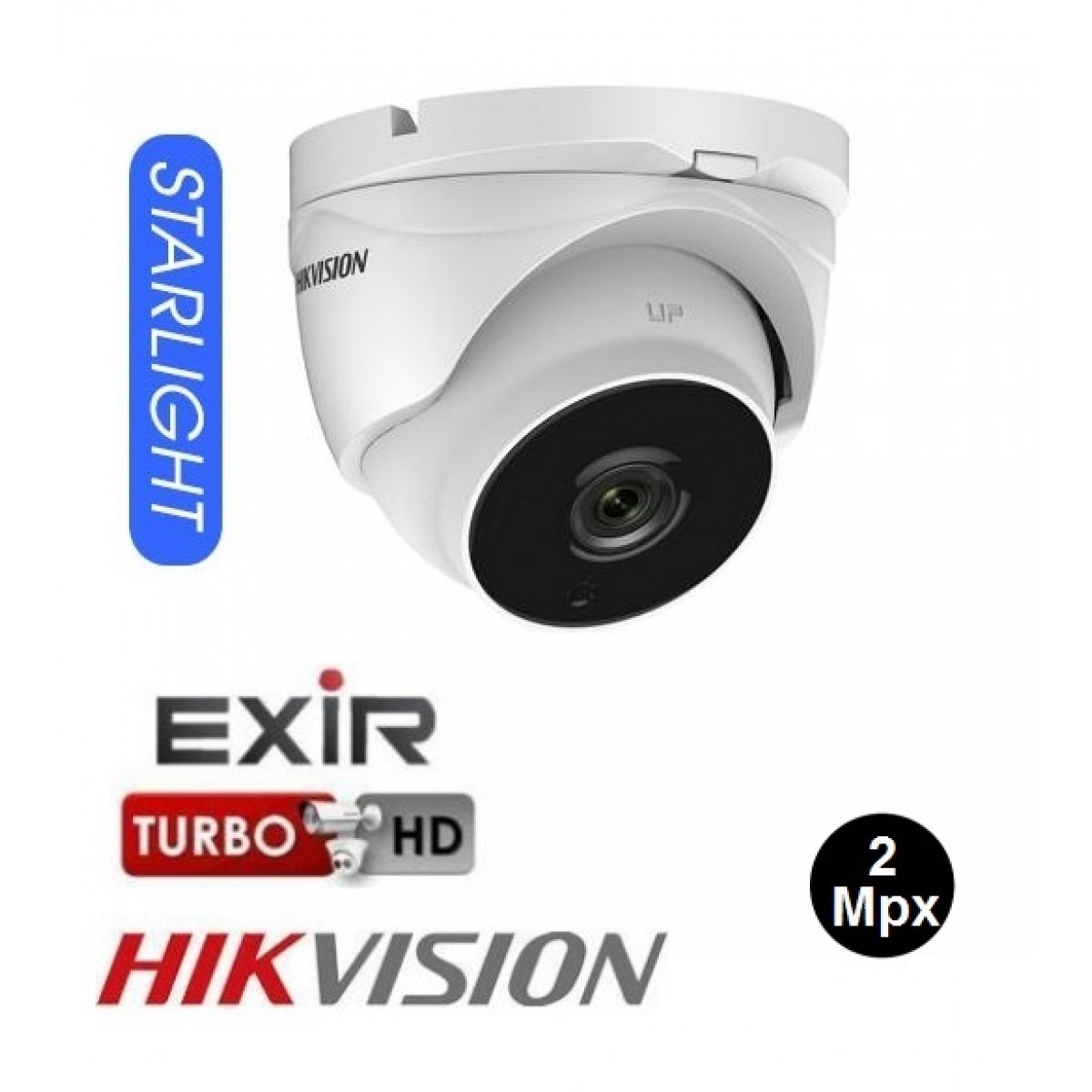 Exterior Dome TurboHD IR 40m 2Mpx Varifocal 2.8-12mm Hikvision Starlight