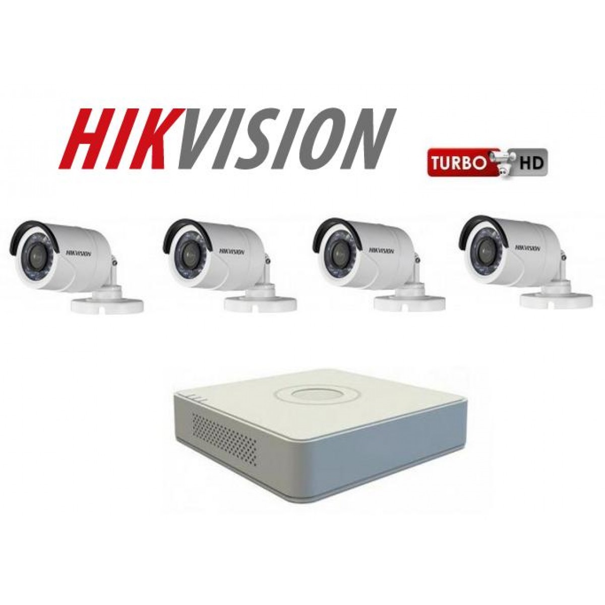 Kit Supraveghere Video Exterior Camere Bullet 2 Mpx Turbo HD Hikvision F1/N