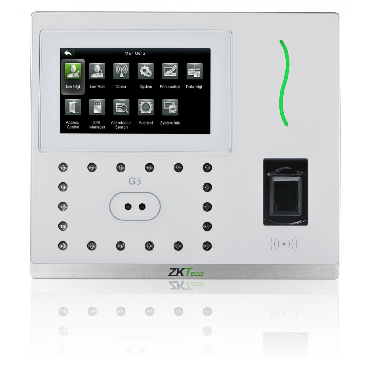 Terminal de control acces si pontaj cu recunoastere faciala, palma, amprente, PIN si cititor de card