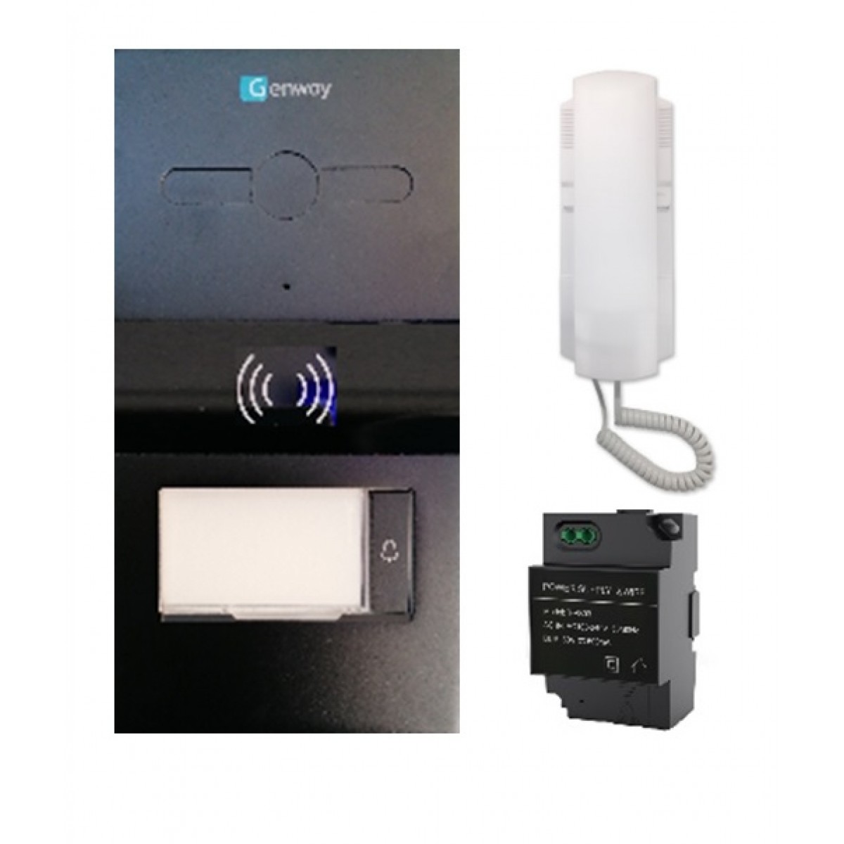 Set interfon audio vila 1 familie cu cititor card Genway