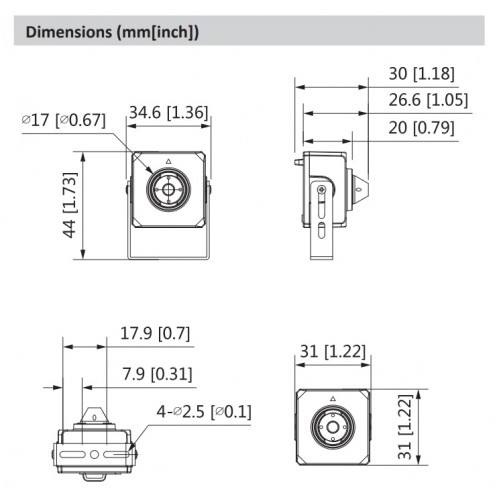 Camera IP Pinhole 2MP Lentila 2.8mm Interior Audio In Dahua