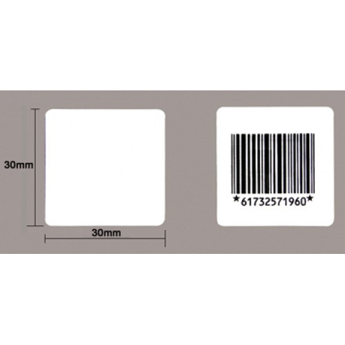 Eticheta adeziva cod bare fals ptr Sistem Antifurt Magazine 30x30mm 30x40mm