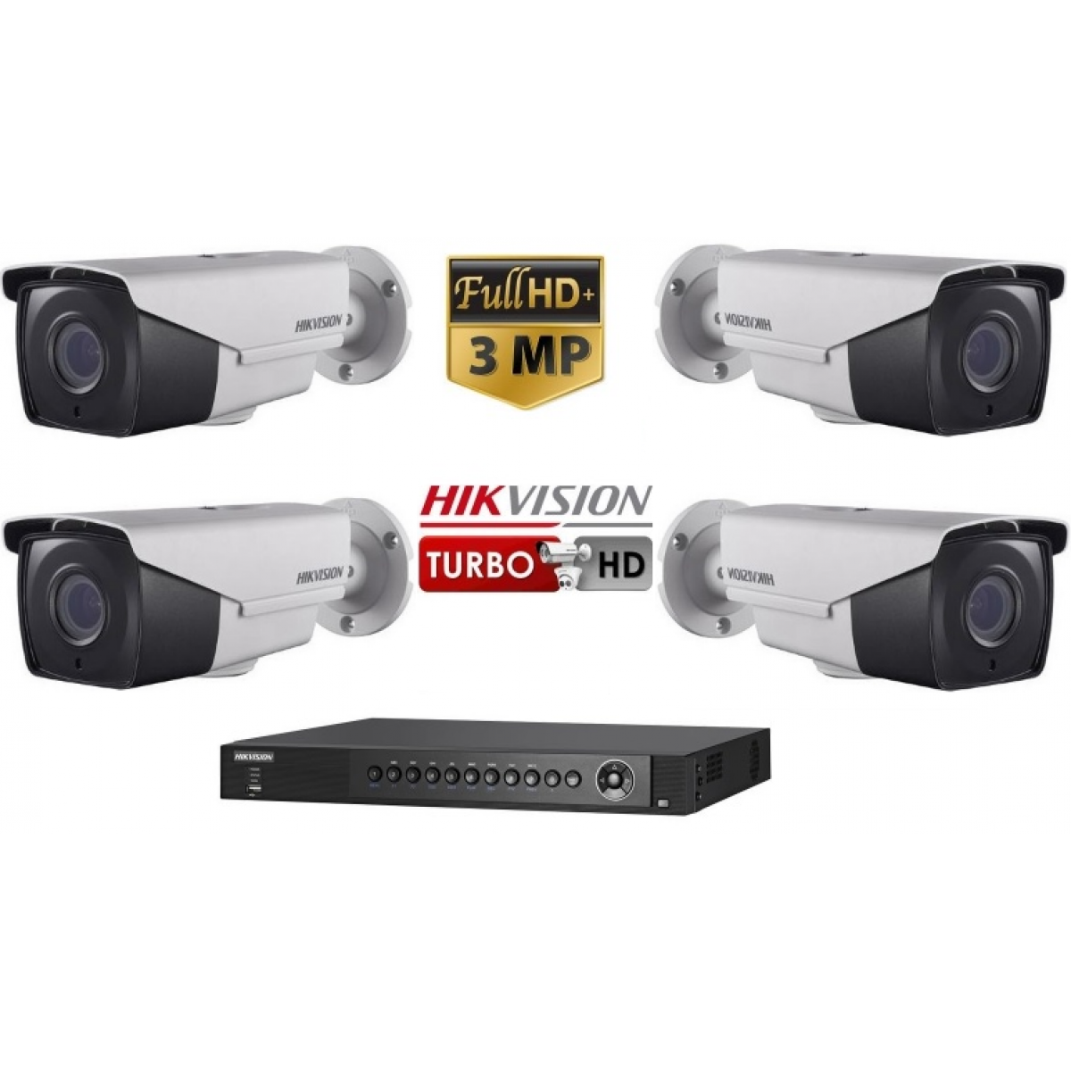 Kit Supraveghere Video Exterior Rezolutie 3 Megapixeli Hikvision 40m