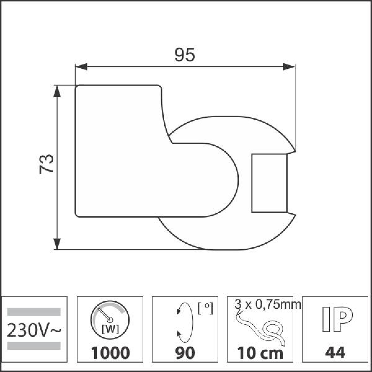 Senzor de miscare 180 grade,raza de actiune 12m 