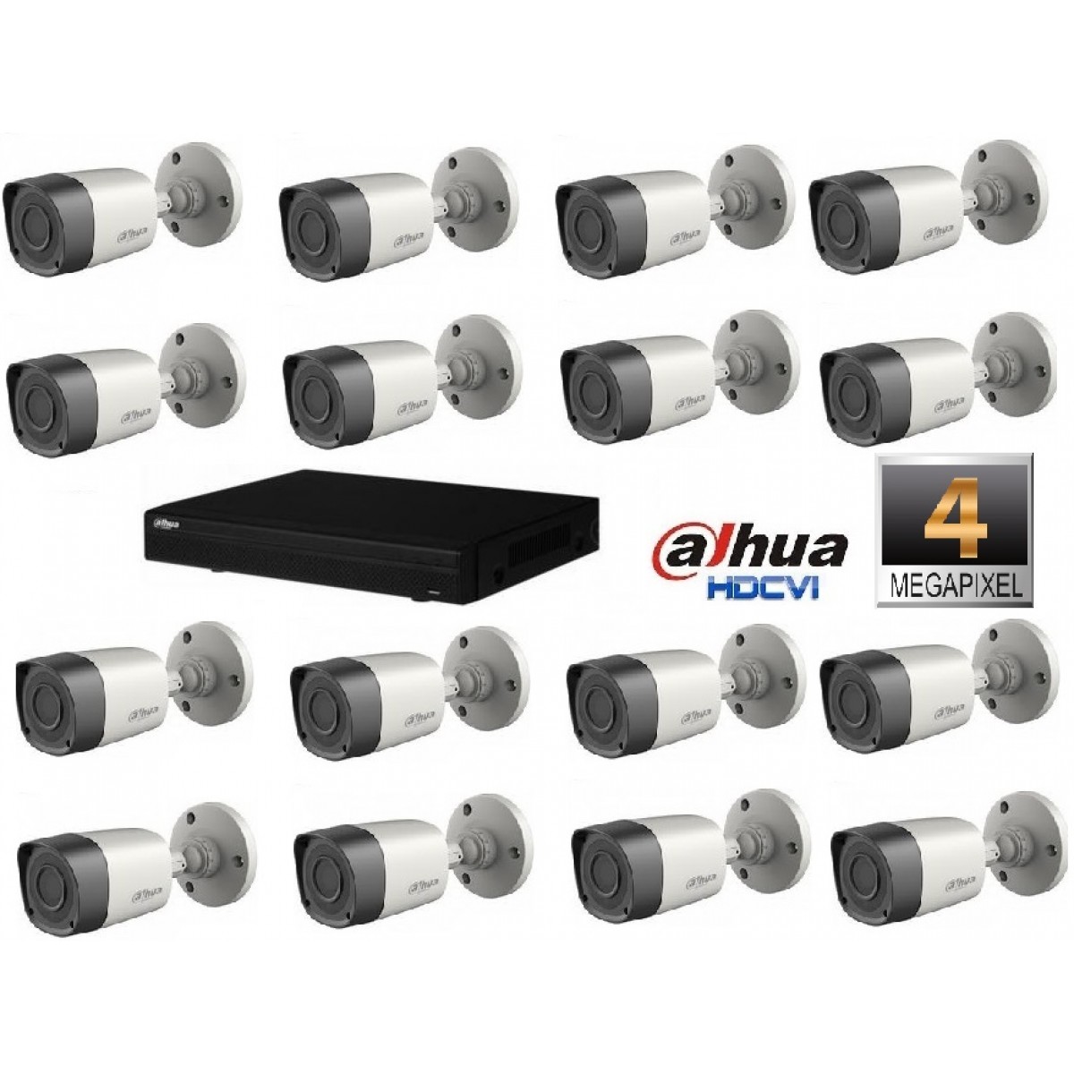 Kit Supraveghere Video 4 Megapixeli Camere Bullet HD-CVI Dahua