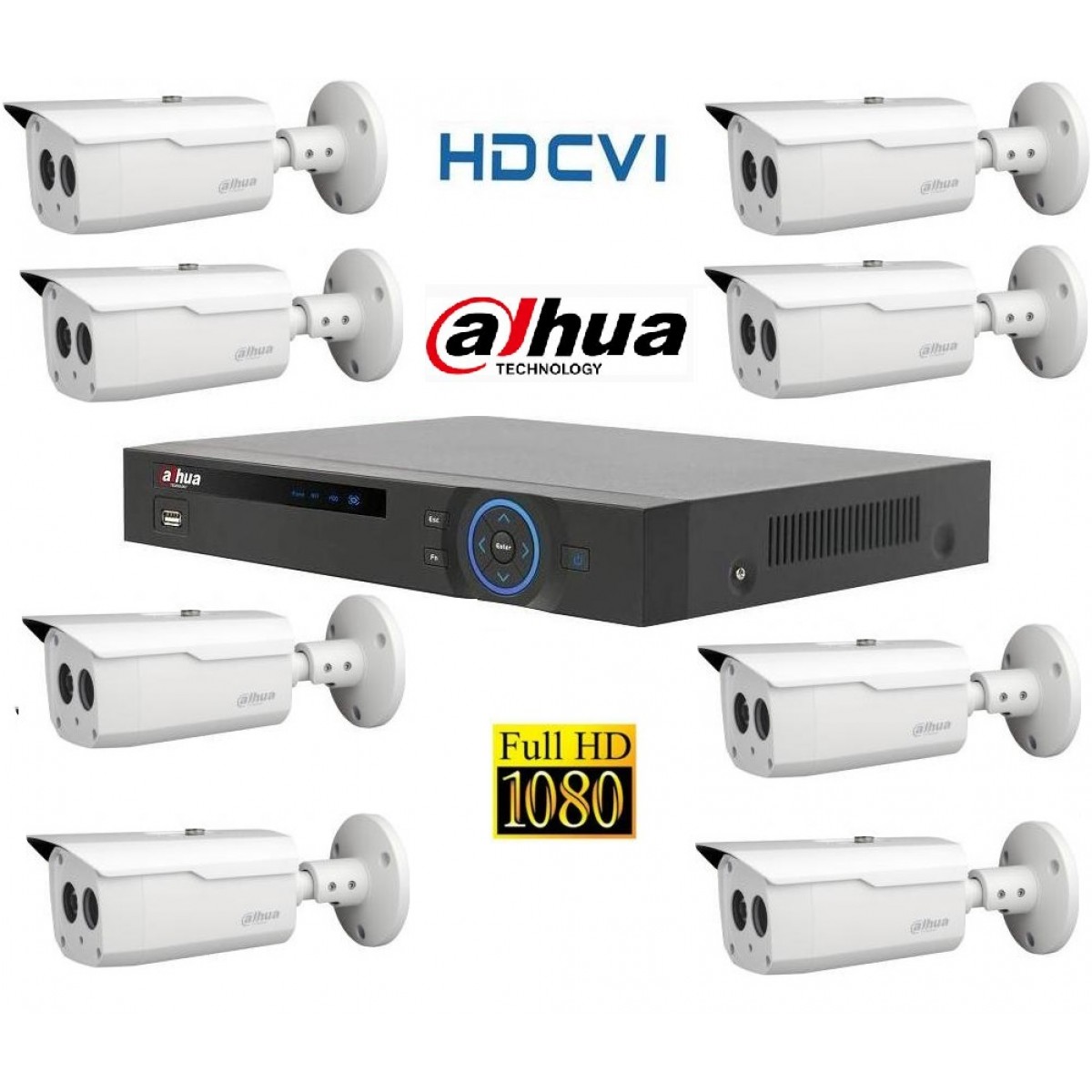 Kit Supraveghere Video  2 Megapixel Exterior HD-CVI Dahua v2