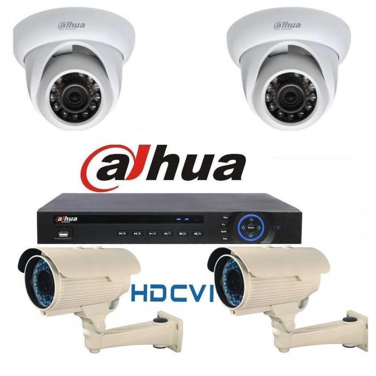 Kit Supraveghere Video 2 Megapixeli Exterior HD-CVI Dahua