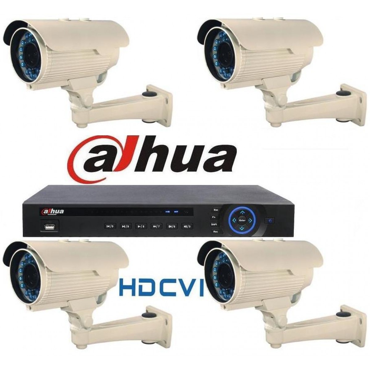 Kit Supraveghere Video 2 Megapixeli Exterior HD-CVI Dahua