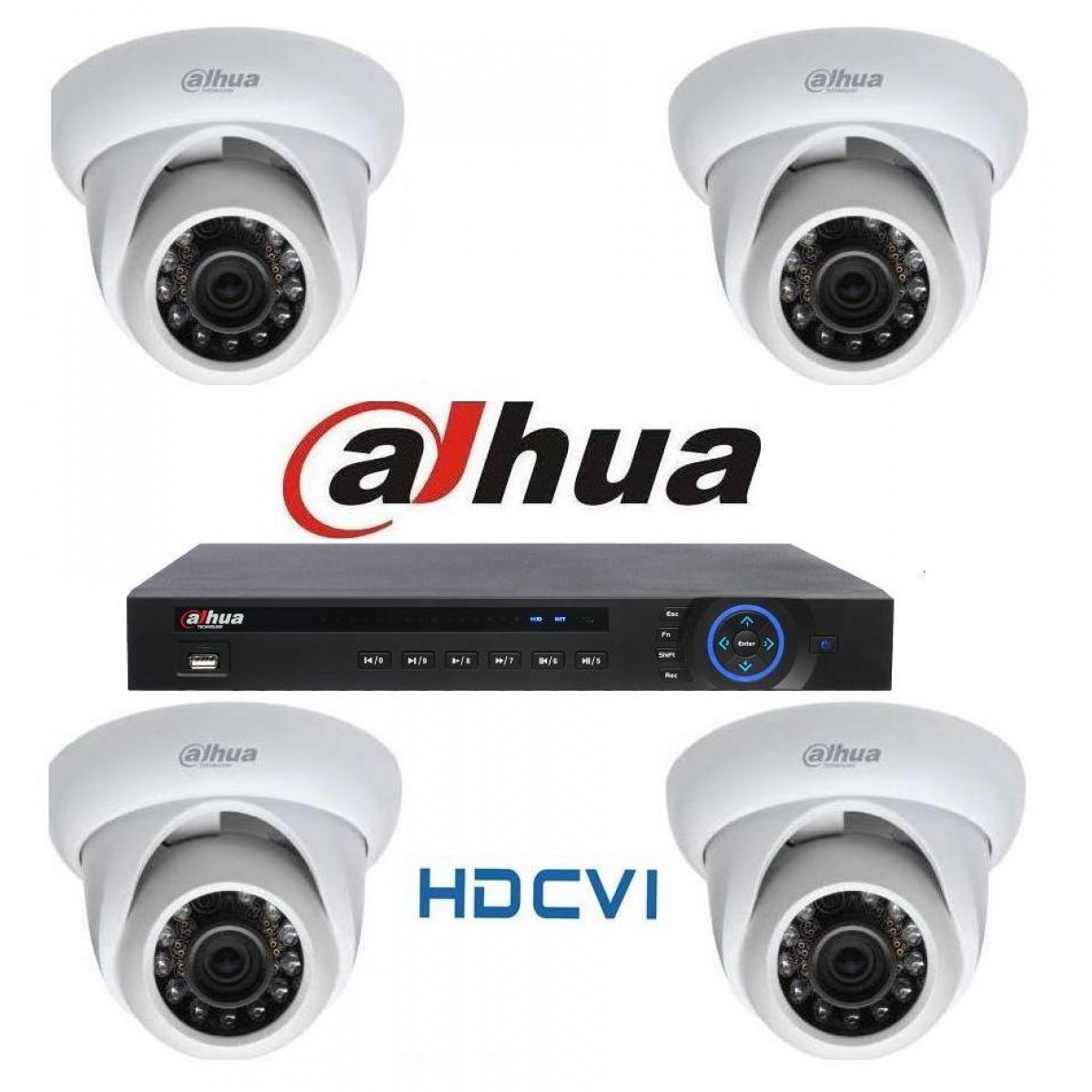 Kit Supraveghere Video 2 Megapixeli Exterior HD-CVI Dahua