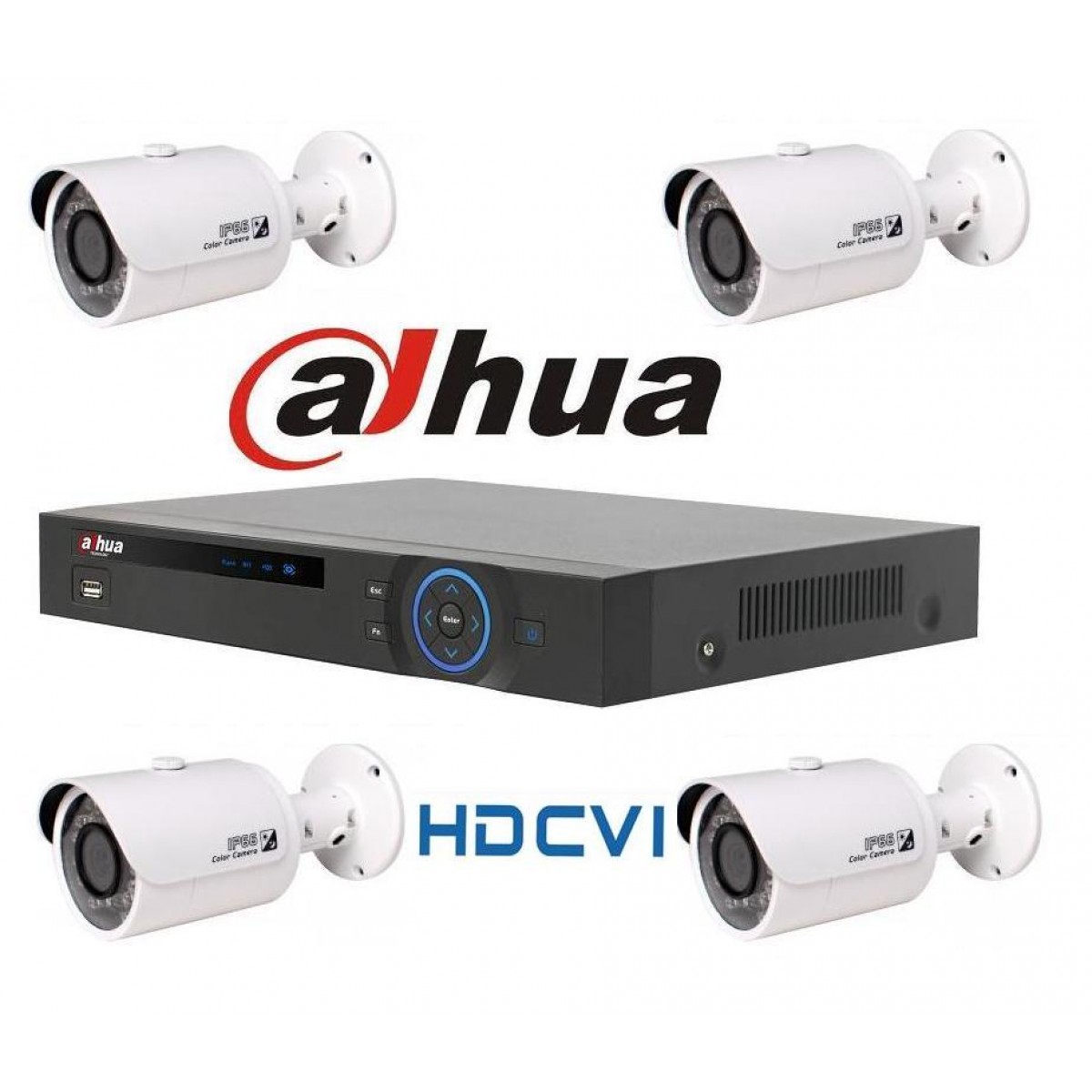 Kit Supraveghere Video 2 Megapixeli Exterior HD-CVI Dahua