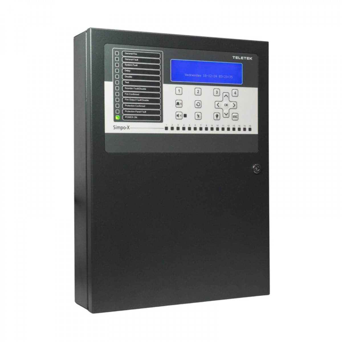 Centrala Alarma Incendiu Adresabila 1 Bucla Expandabila la 2 Bucle 250 Detectori Teletek Ethernet SimpoX