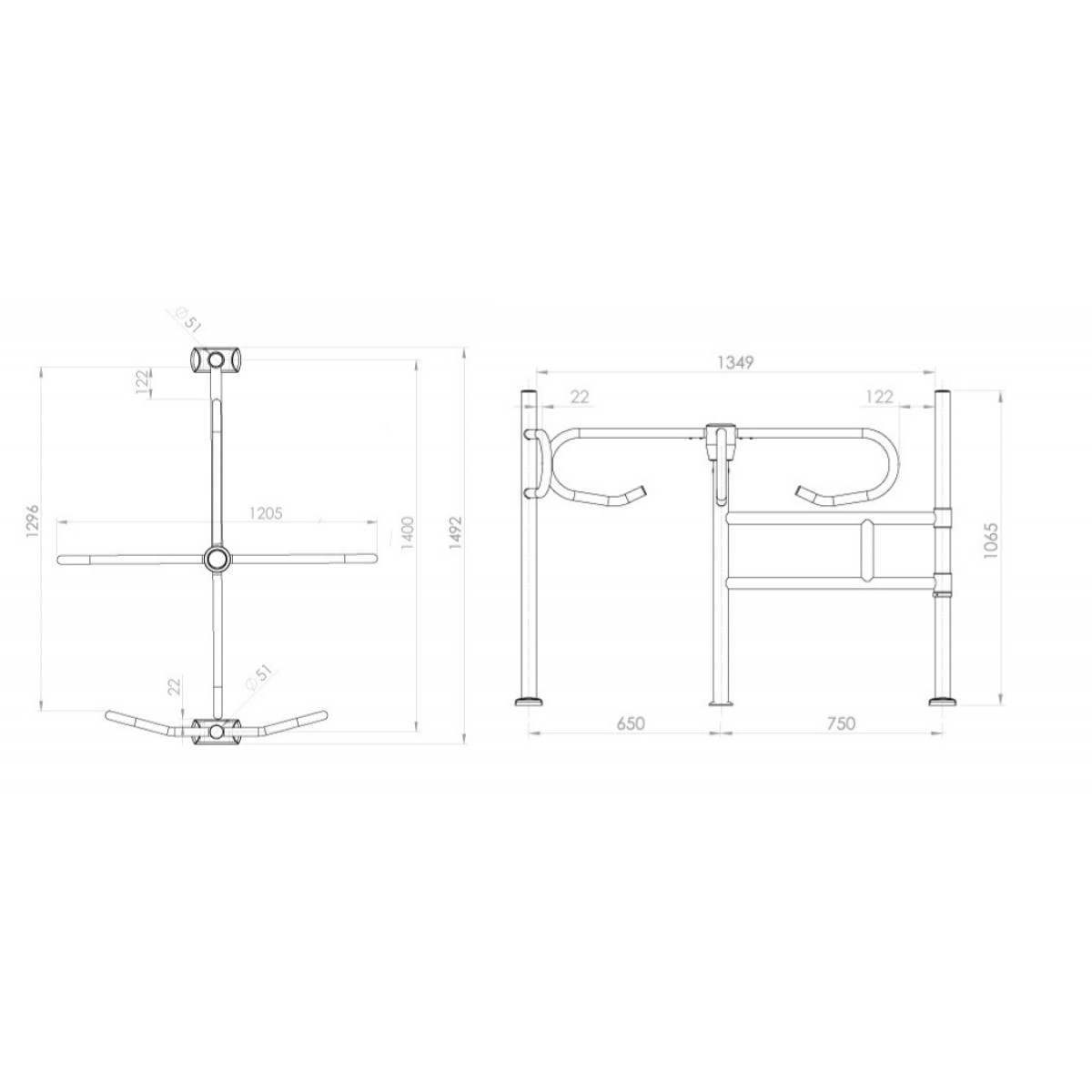 Poarta acces pietonal mecanica rotativa - model Dreapta sau Stanga