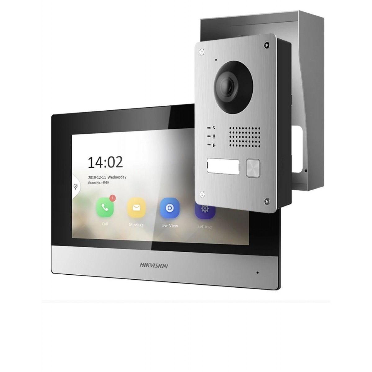  Kit Videointerfon pe 2 Fire Hikvision - monitor Wifi - apelare Smartphone