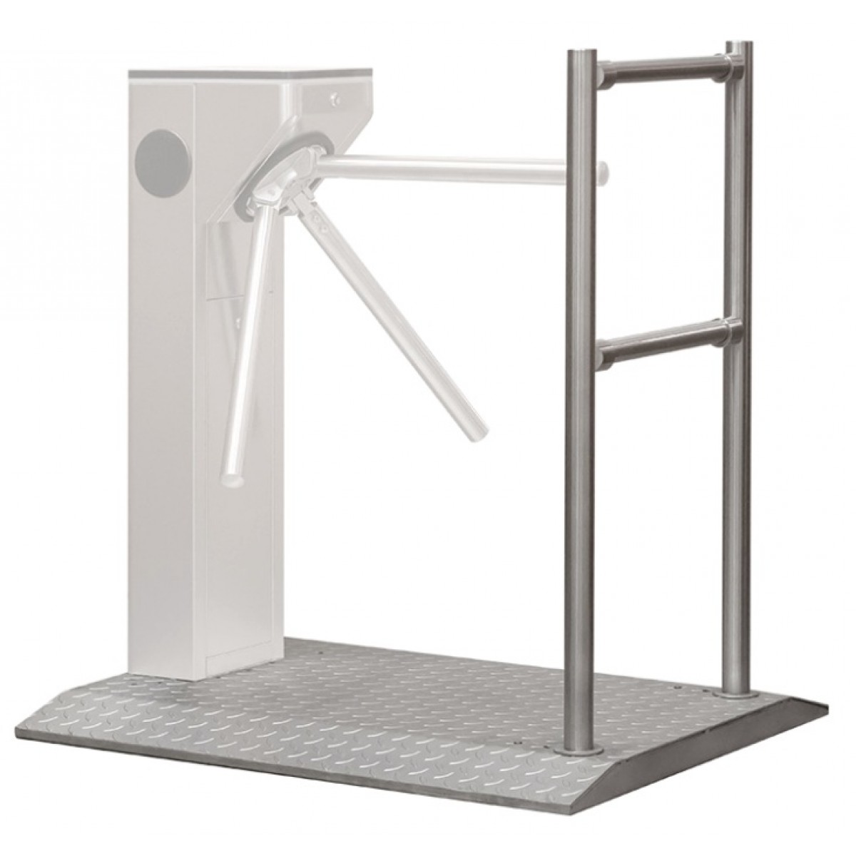Platforma portabila inox pentru montaj turnichet si poarta batanta