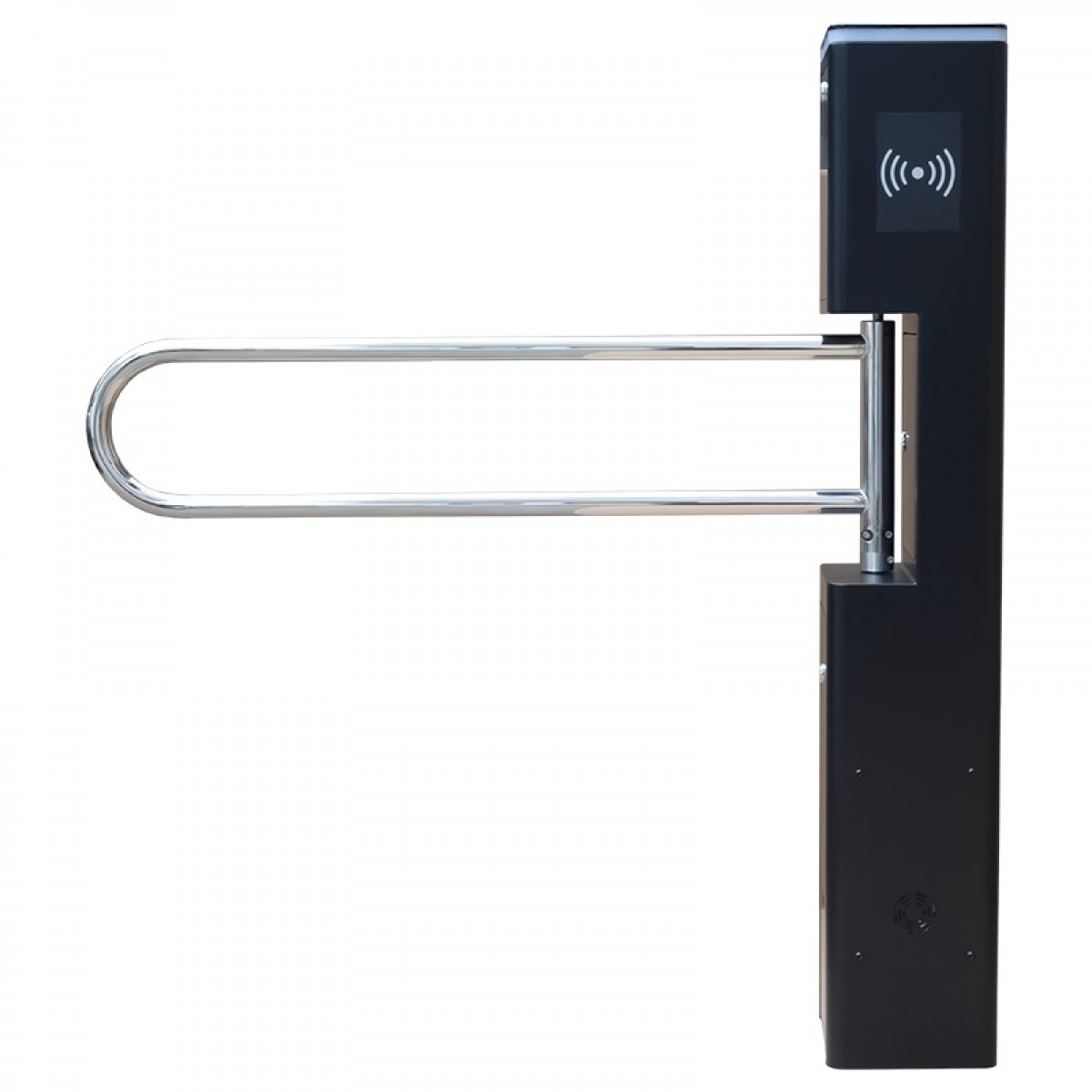 Poarta batanta bidirectionala, automata, cu brat din inox, corp negru