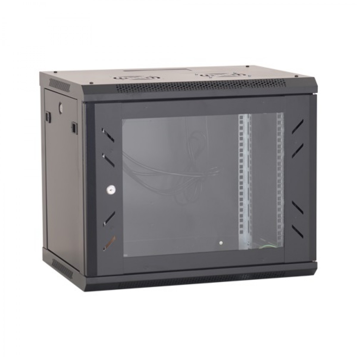 Rack perete 12U 19" 600x450, capacitate incarcare 80 Kg, negru