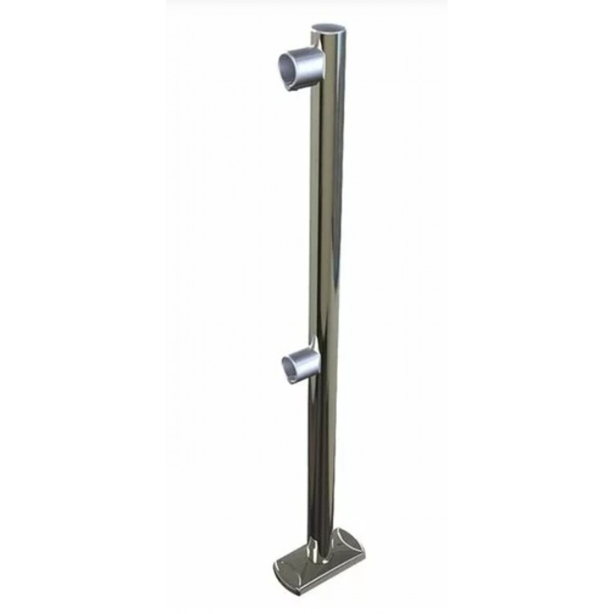 Stalp metalic cromat sistem ghidare flux pietonal market - 2 conectori