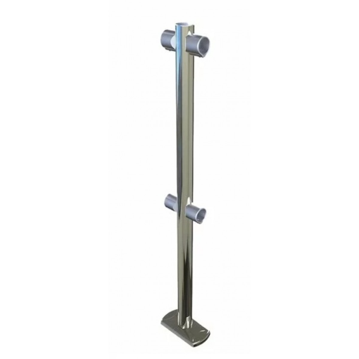 Stalp metalic cromat sistem ghidare flux pietonal market - 4 conectori - 180 grade Stalp metalic cromat sistem ghidare flux pietonal market - 4 conectori - 180 grade