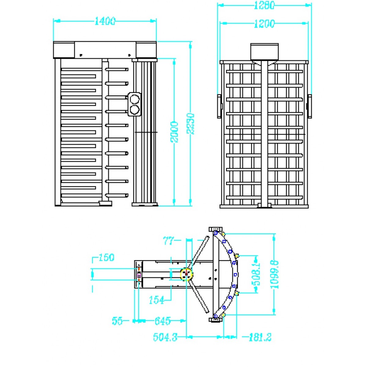 Turnichet bidirectional, inaltime 2000mm, latime banda 600mm - HIKVISION Turnichet bidirectional, inaltime 2000mm, latime banda 600mm - HIKVISION