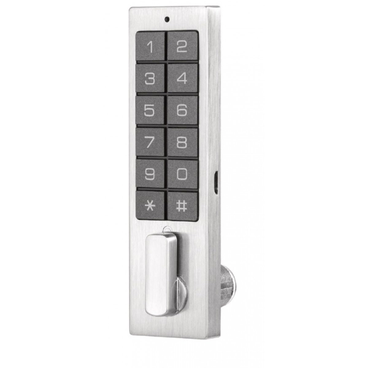 Incuietoare standalone pentru usi de vestiare si dulapuri cu cititor RFID MF 13,56 MHz si cod numeric PIN, gri