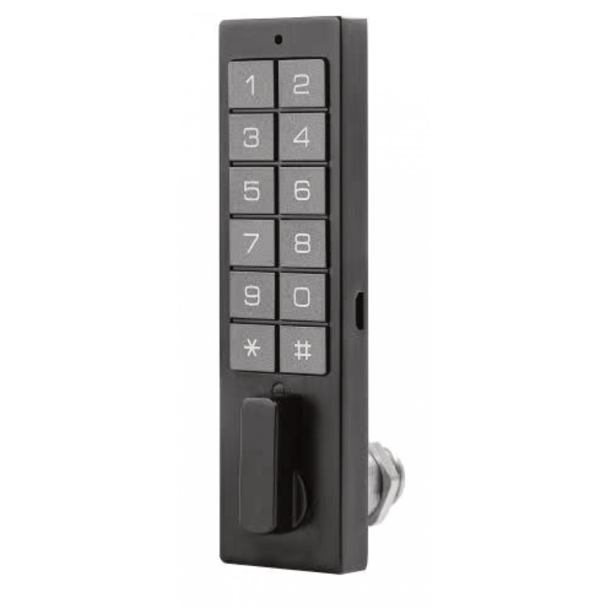 Incuietoare standalone pentru usi de vestiare si dulapuri cu cititor RFID MF 13,56 MHz si cod numeric PIN, negru