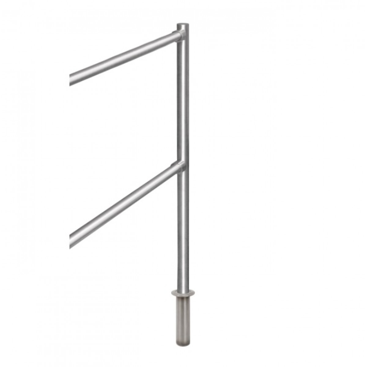 Stalp de capat din INOX montare ingropata