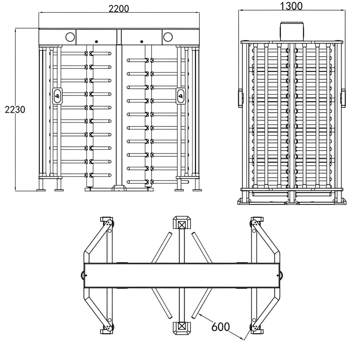 Turnichet Bidirectional Semi-automat cu 2 Cai de Acces Turnichet Bidirectional Semi-automat cu 2 Cai de Acces