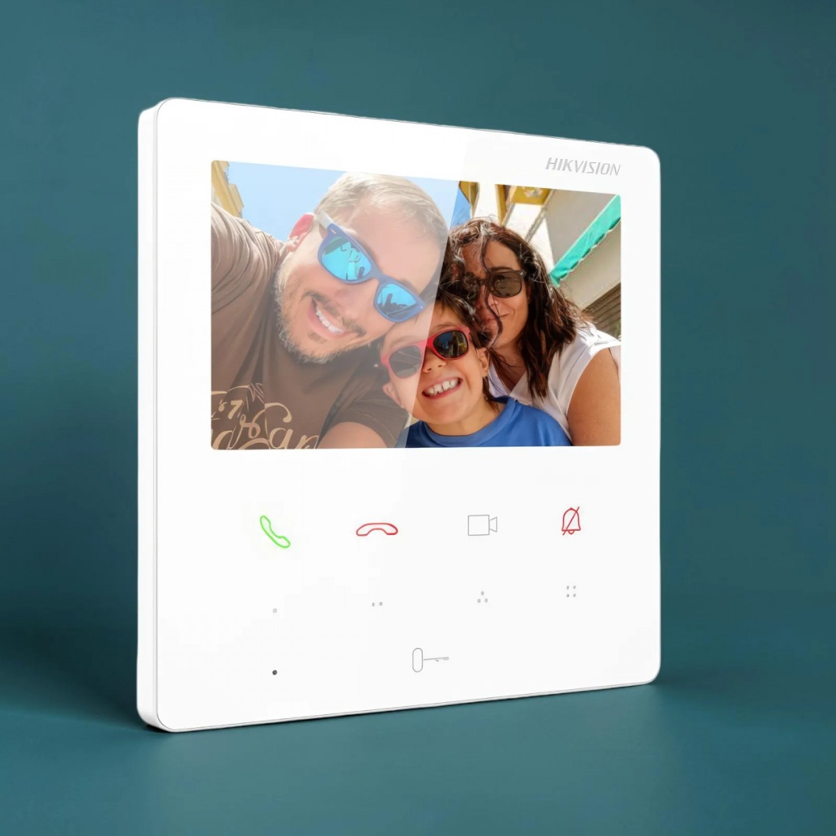 Monitor videointerfon TCP/IP, TFT LCD 4.3 inch touch screen 9 butoane, PoE, WiFi - HIKVISION Alb
