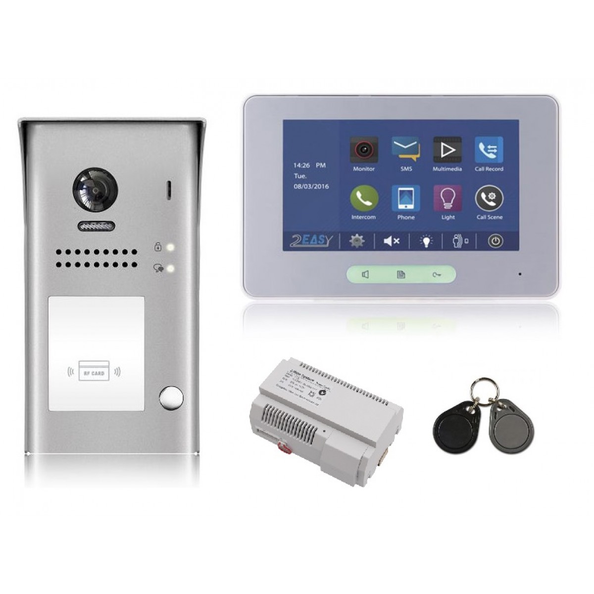 Kit videointerfon DT unghi 170° 1 familie cu cititor si memorie imagini