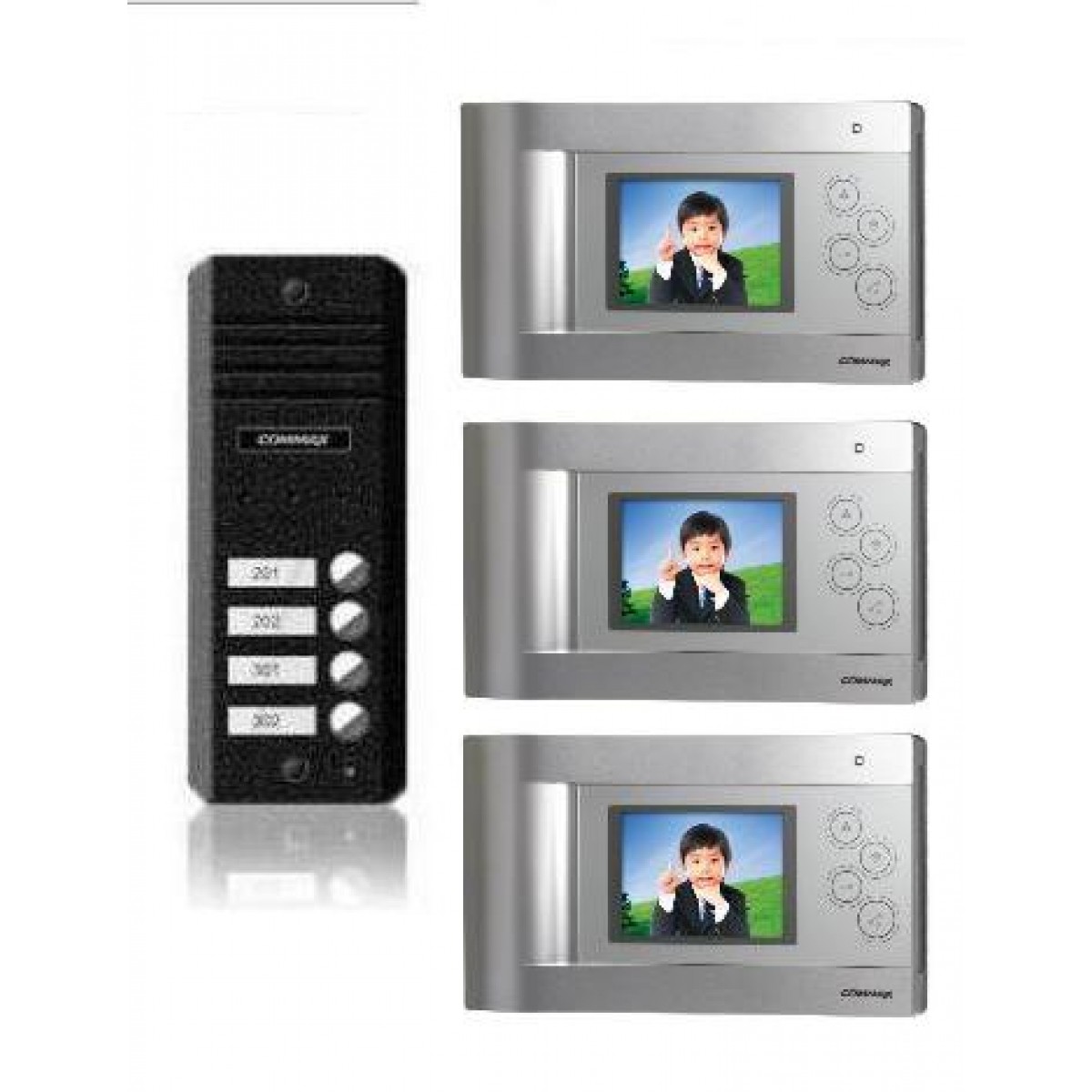 Kit Videointerfon Color 3 Monitoare Hands-Free Commax