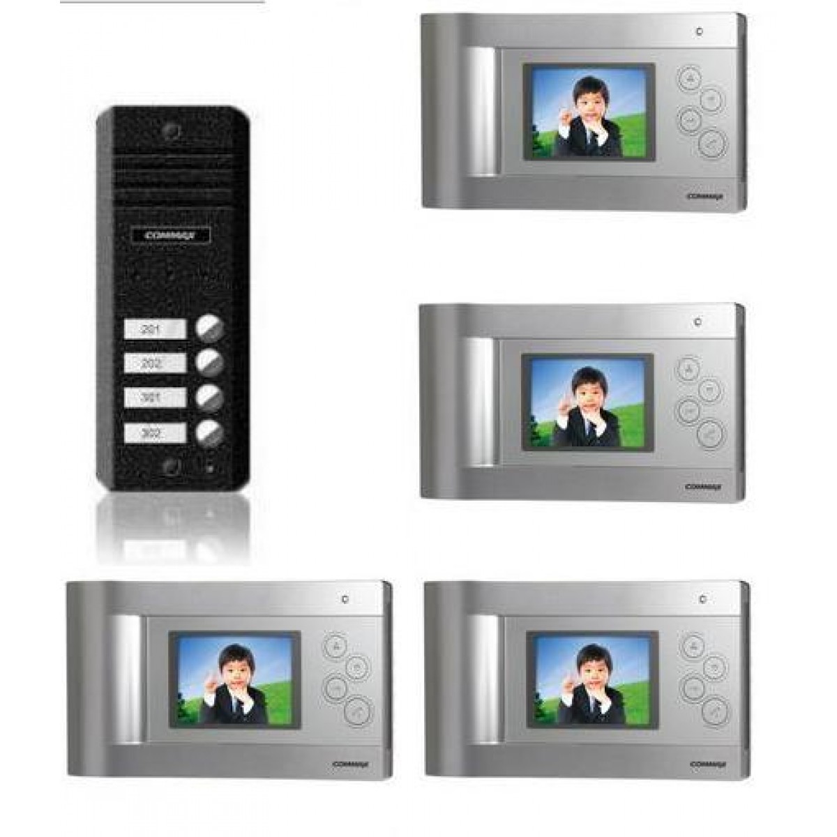 Kit Videointerfon Color 4 Monitoare Hands-Free Commax