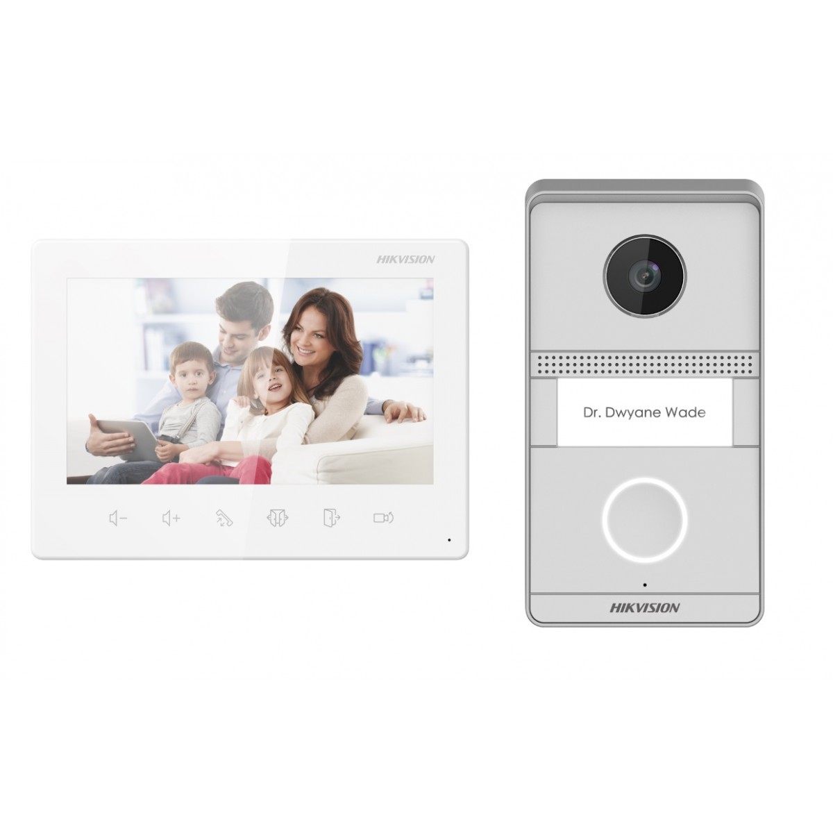 Kit videointerfon analogic 7inch, camera 2MP Low Light- conectare 2 fire - HIKVISION