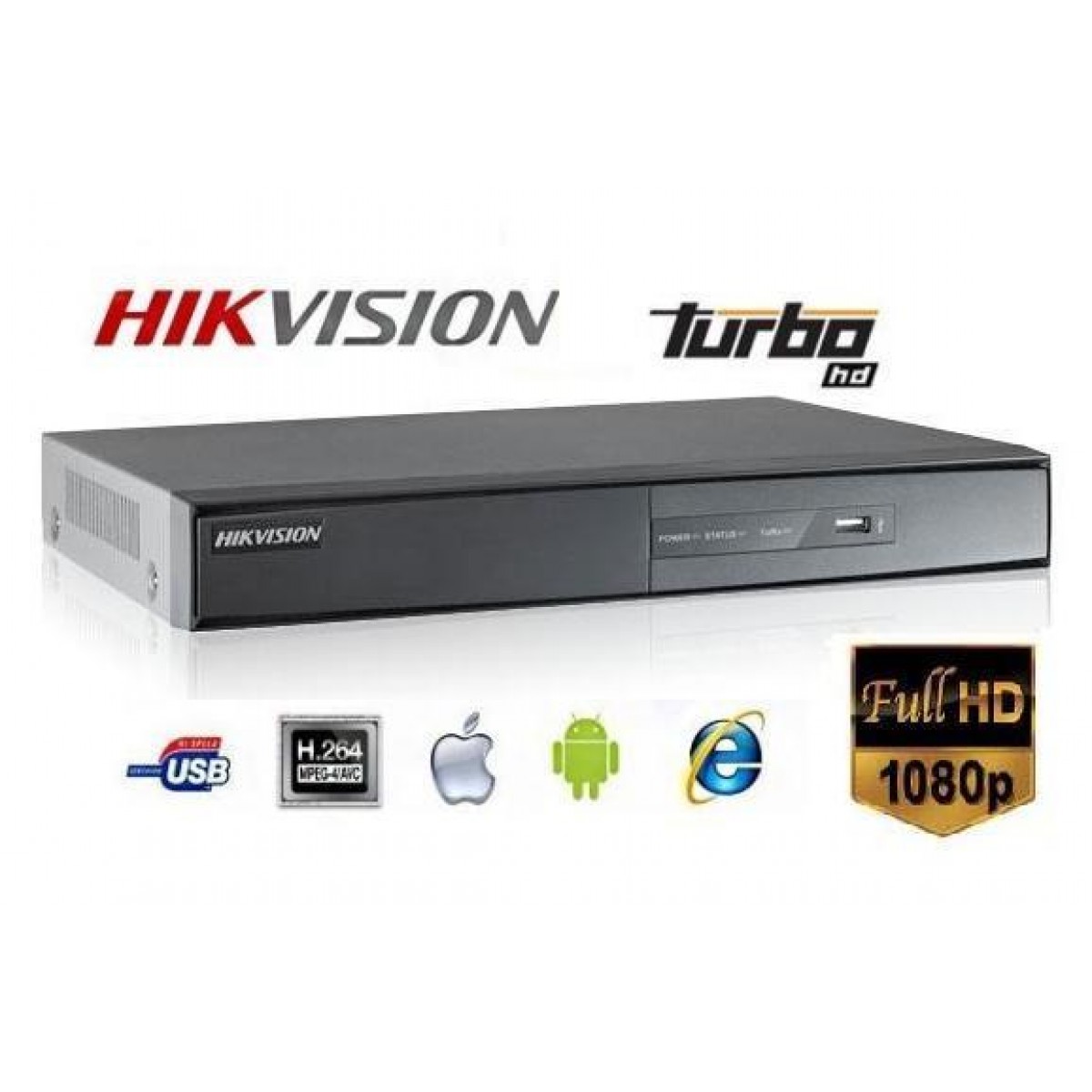 Videorecorder DVR 16 Canale Video 16 Audio Turbo HD Hikvision Full HD 1080p s